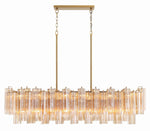 Eloria Glass Linear Chandelier – Modern Fluted Glass Pendant Light