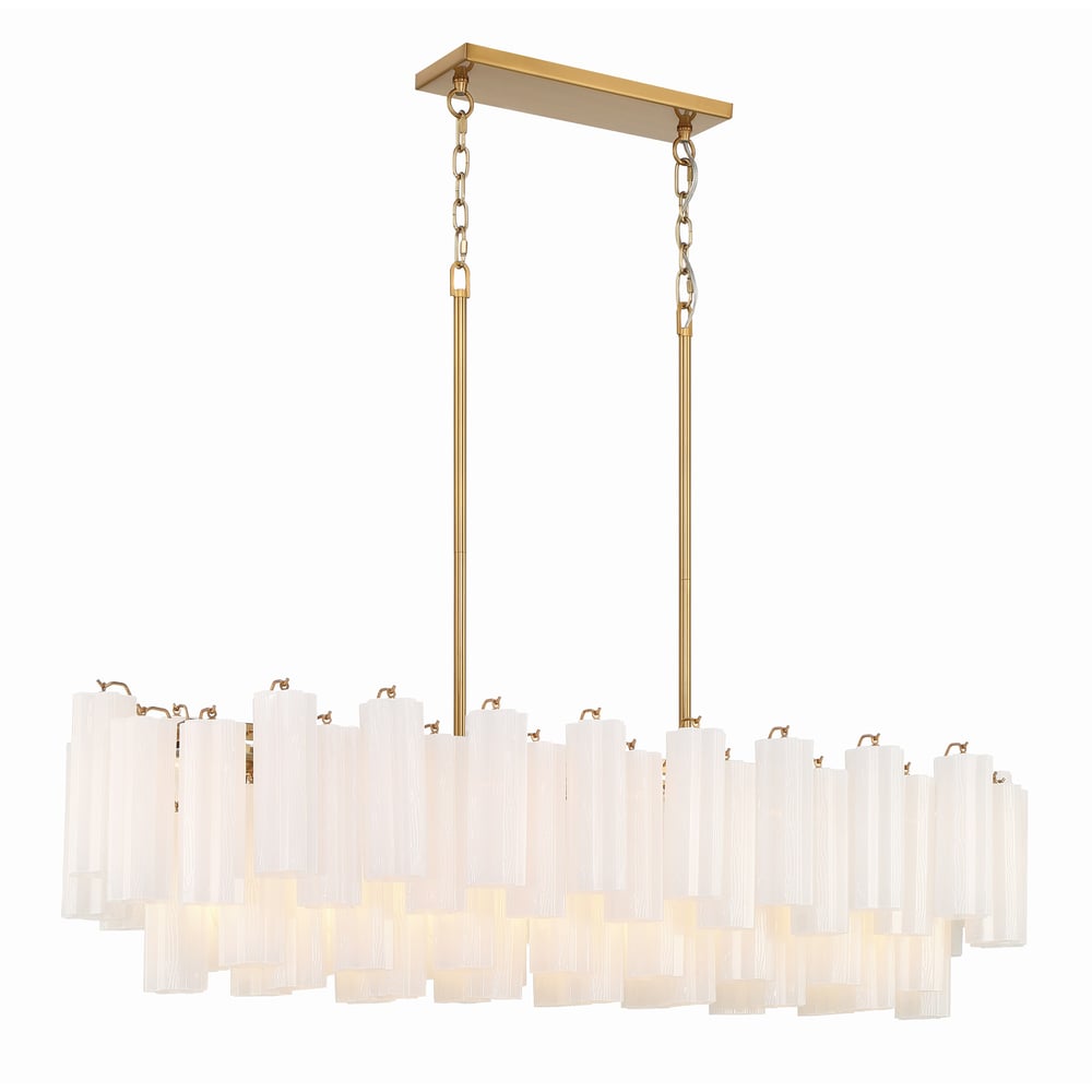 Eloria Glass Linear Chandelier – Modern Fluted Glass Pendant Light