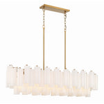 Eloria Glass Linear Chandelier – Modern Fluted Glass Pendant Light