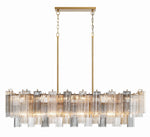 Eloria Glass Linear Chandelier – Modern Fluted Glass Pendant Light