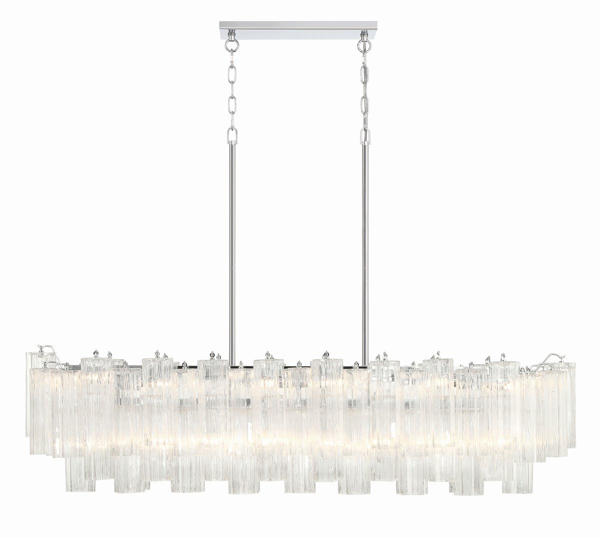 Eloria Glass Linear Chandelier – Modern Fluted Glass Pendant Light