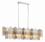 Eloria Glass Linear Chandelier – Modern Fluted Glass Pendant Light