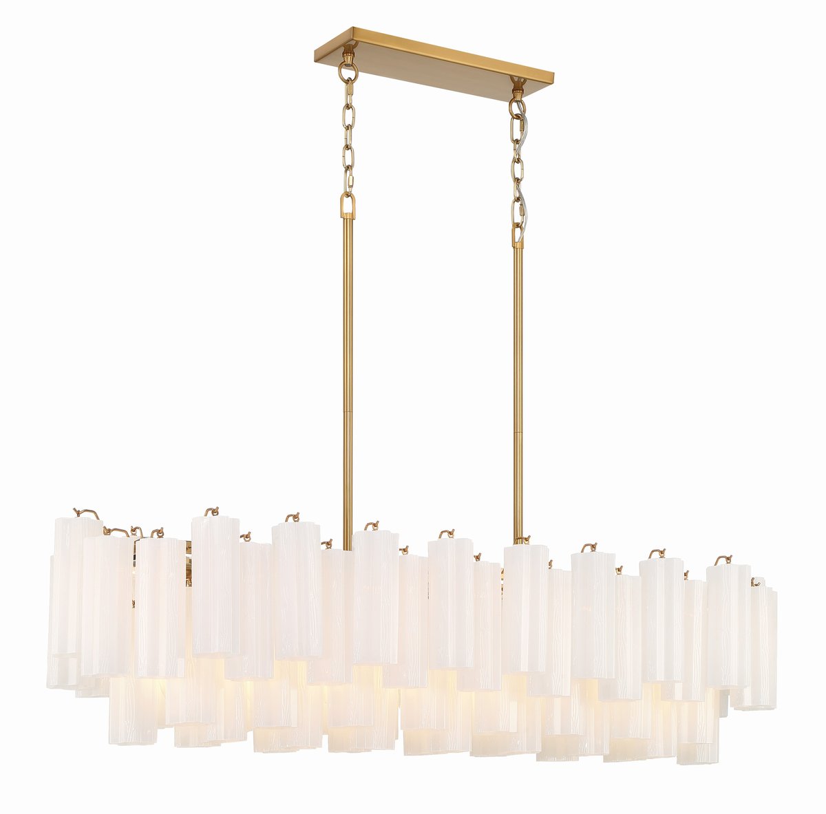 Eloria Glass Linear Chandelier – Modern Fluted Glass Pendant Light