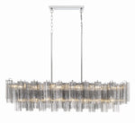 Eloria Glass Linear Chandelier – Modern Fluted Glass Pendant Light