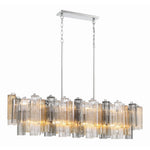 Eloria Glass Linear Chandelier – Modern Fluted Glass Pendant Light