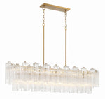 Eloria Glass Linear Chandelier – Modern Fluted Glass Pendant Light