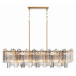 Eloria Glass Linear Chandelier – Modern Fluted Glass Pendant Light
