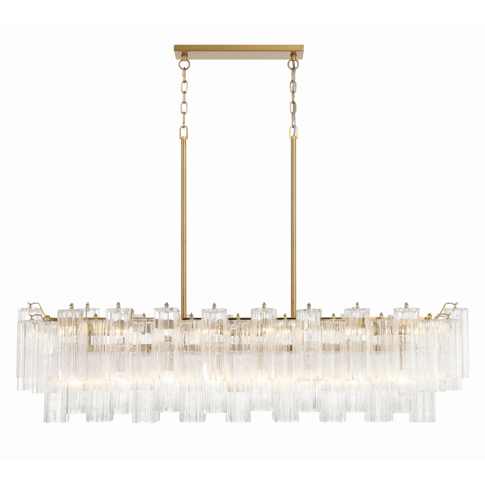Eloria Glass Linear Chandelier – Modern Fluted Glass Pendant Light