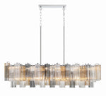 Eloria Glass Linear Chandelier – Modern Fluted Glass Pendant Light