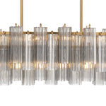 Eloria Glass Linear Chandelier – Modern Fluted Glass Pendant Light