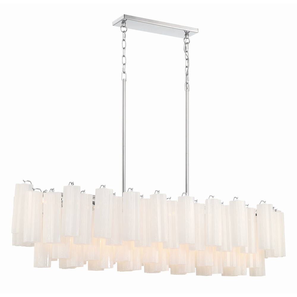 Eloria Glass Linear Chandelier – Modern Fluted Glass Pendant Light