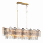 Eloria Glass Linear Chandelier – Modern Fluted Glass Pendant Light