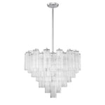 Eloria Glass Chandelier – Modern Fluted Glass Pendant Light, Gold Finish