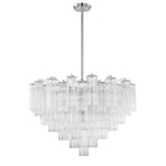 Eloria Glass Chandelier – Modern Fluted Glass Pendant Light, Gold Finish