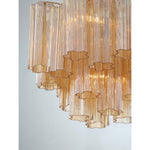 Eloria Glass Chandelier – Modern Fluted Glass Pendant Light, Gold Finish