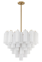 Eloria Glass Chandelier – Modern Fluted Glass Pendant Light, Gold Finish