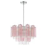 Eloria Glass Chandelier – Modern Fluted Glass Pendant Light, Gold Finish