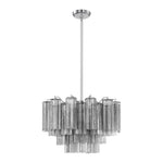 Eloria Glass Chandelier – Modern Fluted Glass Pendant Light, Gold Finish