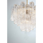 Eloria Glass Chandelier – Modern Fluted Glass Pendant Light, Gold Finish