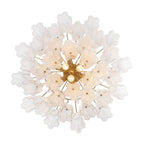 Eloria Glass Chandelier – Modern Fluted Glass Pendant Light, Gold Finish