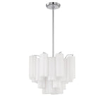 Eloria Glass Chandelier – Modern Fluted Glass Pendant Light, Gold Finish