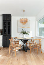 Eloria Glass Chandelier – Modern Fluted Glass Pendant Light, Gold Finish