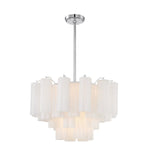 Eloria Glass Chandelier – Modern Fluted Glass Pendant Light, Gold Finish