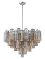 Eloria Glass Chandelier – Modern Fluted Glass Pendant Light, Gold Finish