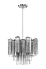 Eloria Glass Chandelier – Modern Fluted Glass Pendant Light, Gold Finish