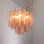 Liora Glass Chandelier – Modern Gold Accent Pendant Light for Dining Room and Living Room