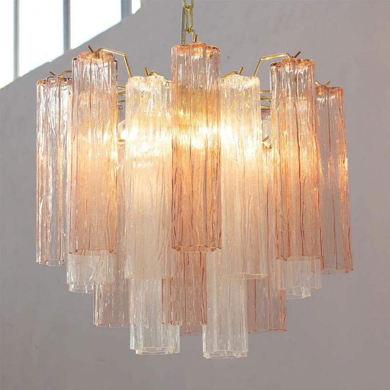 Liora Glass Chandelier – Modern Gold Accent Pendant Light for Dining Room and Living Room
