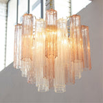 Liora Glass Chandelier – Modern Gold Accent Pendant Light for Dining Room and Living Room