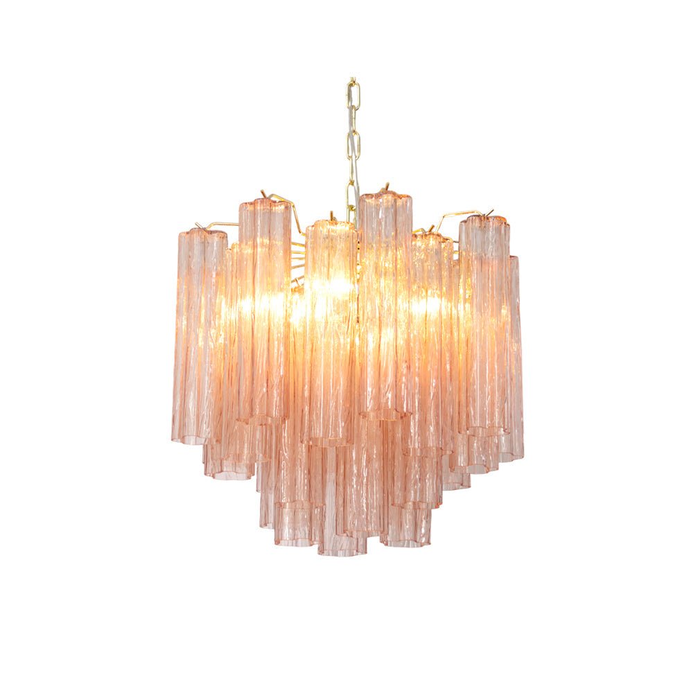Liora Glass Chandelier – Modern Gold Accent Pendant Light for Dining Room and Living Room