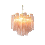 Liora Glass Chandelier – Modern Gold Accent Pendant Light for Dining Room and Living Room