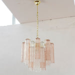 Liora Glass Chandelier – Modern Gold Accent Pendant Light for Dining Room and Living Room