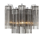Eloria Glass Wall Sconce — Tiered Fluted Glass, Gold Frame