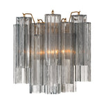 Eloria Glass Wall Sconce — Tiered Fluted Glass, Gold Frame