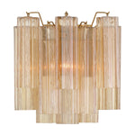 Eloria Glass Wall Sconce — Tiered Fluted Glass, Gold Frame