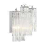 Eloria Glass Wall Sconce — Tiered Fluted Glass, Gold Frame