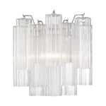 Eloria Glass Wall Sconce — Tiered Fluted Glass, Gold Frame