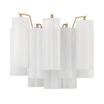 Eloria Glass Wall Sconce — Tiered Fluted Glass, Gold Frame