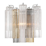 Eloria Glass Wall Sconce — Tiered Fluted Glass, Gold Frame