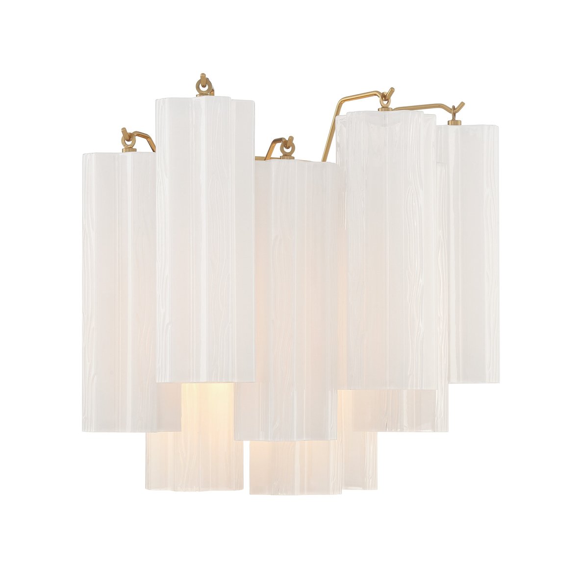 Eloria Glass Wall Sconce — Tiered Fluted Glass, Gold Frame
