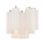 Eloria Glass Wall Sconce — Tiered Fluted Glass, Gold Frame