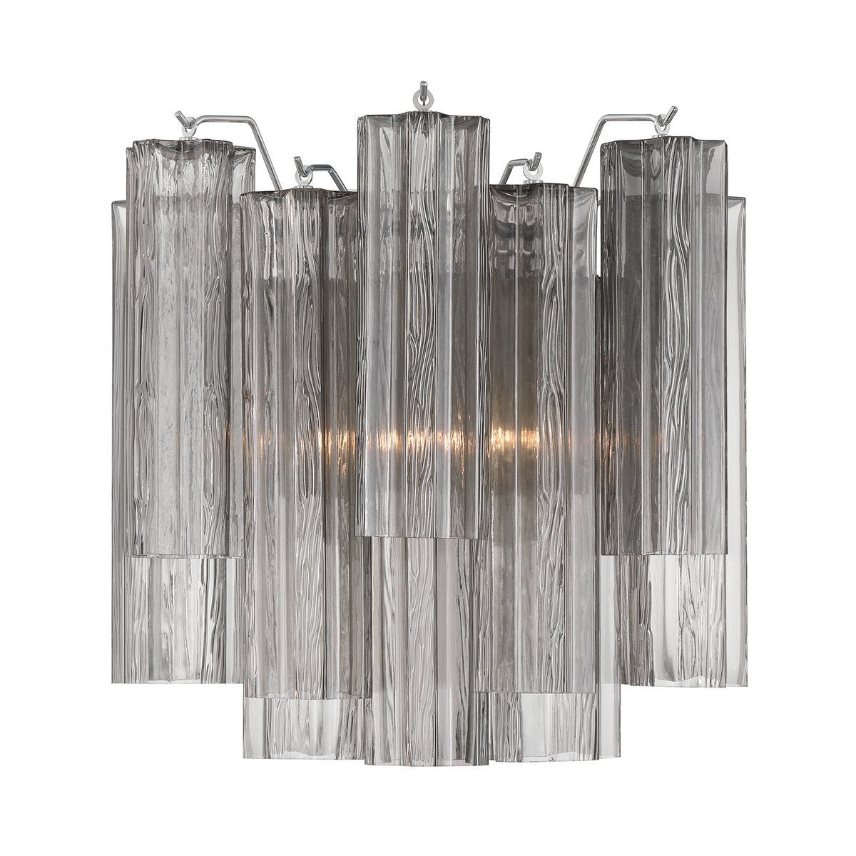 Eloria Glass Wall Sconce — Tiered Fluted Glass, Gold Frame