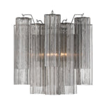 Eloria Glass Wall Sconce — Tiered Fluted Glass, Gold Frame