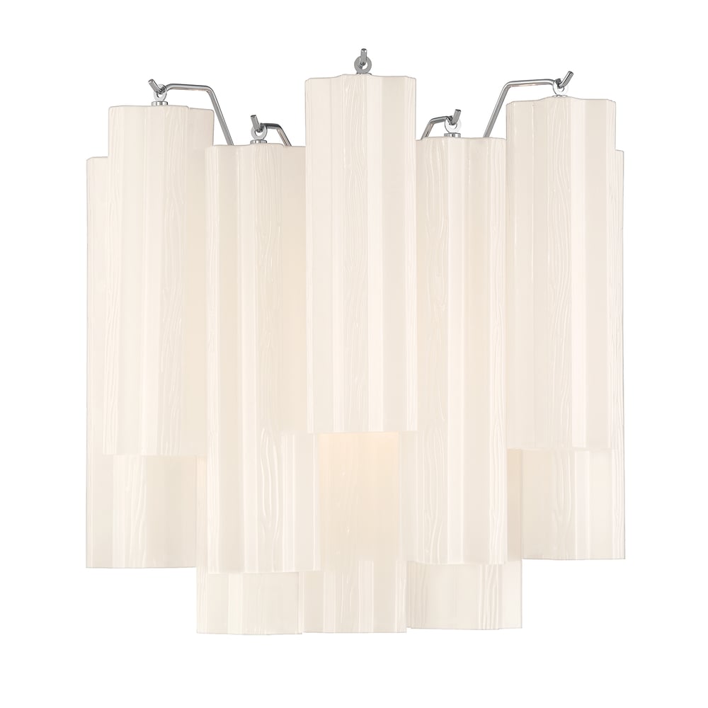 Eloria Glass Wall Sconce — Tiered Fluted Glass, Gold Frame