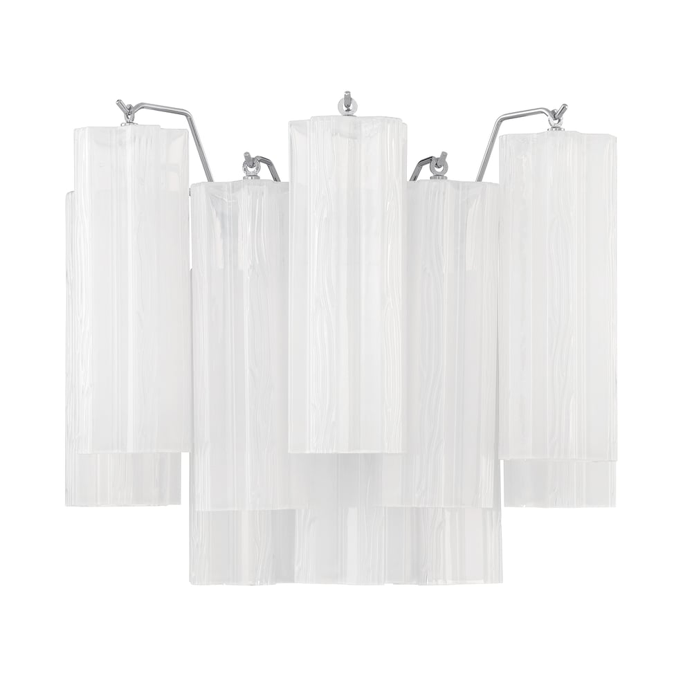 Eloria Glass Wall Sconce — Tiered Fluted Glass, Gold Frame