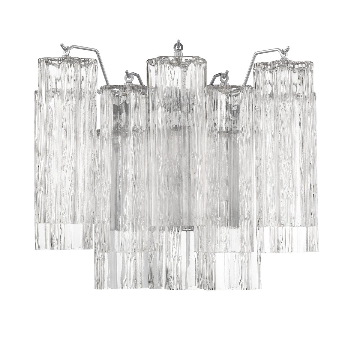 Eloria Glass Wall Sconce — Tiered Fluted Glass, Gold Frame
