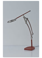 Sculptural Articulated LED Wall Lamp in Nickel with Leather Accent